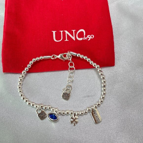 UNO de 50 Jewelry - I'M WAITING 4 U BLUE - Uno de 50 Silver Woman Jewelry Gift Bracelet
